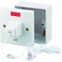 Wickes 45A Pull Cord Shower Control & Pattress - White