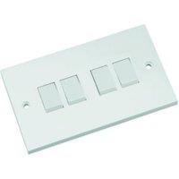 Wickes 10A 4 Gang 2 Way Light Switch - White