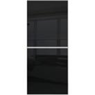 Spacepro Minimalist Sliding Wardrobe Door 2 Panel Silver Frame Black - 762mm