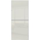 Spacepro Minimalist Sliding Wardrobe Door 2 Panel Silver Frame Arctic White - 762mm