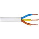 3 Core 3183Y White Round Flexible Cable - 0.75mm2 - 50m