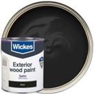 Wickes Exterior Satinwood Paint Black 750ml
