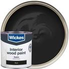 Wickes One Coat Satin Wood & Metal Paint - Black - 750ml