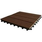 Eva-Tech Brown Composite Grooved Deck Tile - 12 x 300 x 300mm - Pack of 4