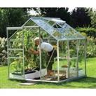 Vitavia Venus Horticultural Glass Greenhouse with Steel Base - 6 x 6ft