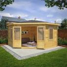 Mercia 28mm Log Thickness Corner Log Cabin with Assembly - 4 x 4m