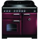 Rangemaster Classic Deluxe 100cm Induction Range Cooker - Cranberry with Chrome Trim