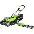 Greenworks Cordless Lawn Mower 48V with 2 x 24V 2Ah Batteries & Charger - 36cm
