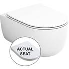 Wickes Teramo Easy Clean Wall Hung Toilet Pan & Soft Close Wrap Over Seat - 360mm