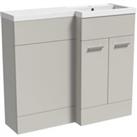 Wickes Geneva Grey L-Shaped Right Hand Freestanding Vanity & Toilet Pan Unit with Basin - 1100 x 1000mm