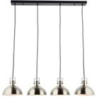 Saxby Kella Four Light LED Bar Pendant - Satin Nickel & Matt Black