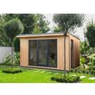 Forest Garden Xtend Insulated Garden Office with 1/4 Window including Installation - 4 x 3.42m