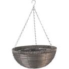Smart Garden Slate Faux Rattan Hanging Basket - 14inch