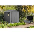 Keter Darwin Grey Double Door Outdoor Apex Garden Storage Shed - 6 x 8ft