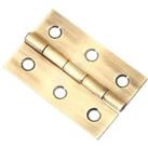Wickes Pack of 2 Butt Hinges, in Antique Brass, Steel, Size: 76mm