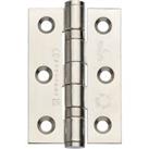 Grade 7 Fire Rated Ball Bearing Hinge Polished Chrome Stainless Steel 76mm - Pack of 3