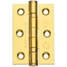 Grade 7 Fire Rated Ball Bearing Hinge Polished Brass Stainless Steel 76mm - Pack of 3