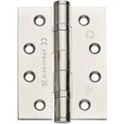 Grade 13 Fire Rated Ball Bearing Hinge Polished Chrome Stainless Steel 102mm - Pack of 3