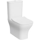 Kerala Square Smooth Flush Fully Shrouded Close Coupled Toilet Pan, Cistern & Soft Close Seat