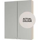 Duarti By Calypso Highwood 500mm Slimline Mirrored 2 Door Wall Hung Unit - Taupe