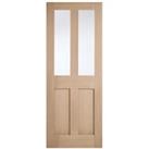 LPD Internal London 2 Lite Unfinished Oak Solid Core Door - 686 x 1981mm