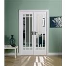 LPD Internal Manhattan Room Divider W4 Primed White Solid Core Door - 1246 x 2031mm