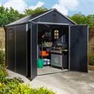 Rowlinson Airevale 8 x 6ft Apex Plastic Shed without Floor - Dark Grey