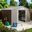 Rowlinson Trentvale Light Grey Metal Apex Shed without Floor - 10 x 8ft