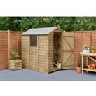 Forest Garden 6 x 4ft Apex Overlap Pressure Treated Shed with Assembly
