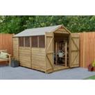 Forest Garden 10 x 6ft Apex Overlap Pressure Treated Double Door Shed with Assembly