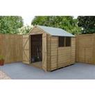 Forest Garden 7 x 7ft Apex Overlap Pressure Treated Double Door Shed with Assembly