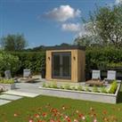 Kyube Plus Turner Oak Premium Composite Vertically Cladded Garden Room including Installation - 2.7 