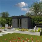Kyube 3.74 x 3.74m Composite Horizontally Cladded Garden Room including Installation - Anthracite Gr