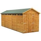 Power Sheds Double Door Apex Shiplap Dip Treated Security Shed - 20 x 6ft