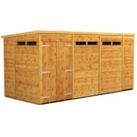Power Sheds Double Door Pent Shiplap Dip Treated Security Shed - 14 x 6ft
