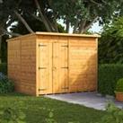 Power Sheds Double Door Pent Shiplap Dip Treated Windowless Shed - 8 x 8ft