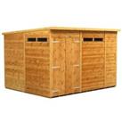 Power Sheds Double Door Pent Shiplap Dip Treated Security Shed - 10 x 8ft