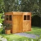 Power Sheds Double Door Pent Overlap Dip Treated Shed - 8 x 6ft