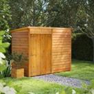Power Sheds 8 x 4ft Double Door Pent Overlap Dip Treated Windowless Shed