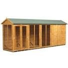 Power Sheds Apex Shiplap Dip Treated Summerhouse including 6ft Side Store - 18 x 4ft