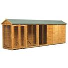 Power Sheds Apex Shiplap Dip Treated Summerhouse including 6ft Side Store - 20 x 4ft