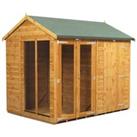 Power Sheds 8 x 6ft Apex Shiplap Dip Treated Summerhouse - Including 4ft Side Store