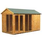 Power Sheds Apex Shiplap Dip Treated Summerhouse including 4ft Side Store - 12 x 6ft