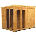 Power Sheds Pent Shiplap Dip Treated Summerhouse including 4ft Side Store - 8 x 6ft
