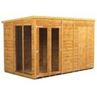Power Sheds 10 x 6ft Pent Shiplap Dip Treated Summerhouse - Including 4ft Side Store