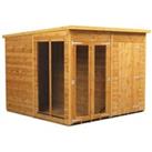 Power Sheds 8 x 8ft Pent Shiplap Dip Treated Summerhouse - Including 4ft Side Store
