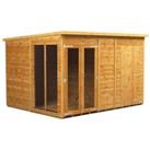 Power Sheds Pent Shiplap Dip Treated Summerhouse including 4ft Side Store - 10 x 8ft