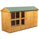Power Sheds 12 x 4ft Apex Shiplap Dip Treated Potting Shed - Including 6ft Side Store