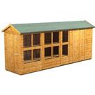 Power Sheds 16 x 4ft Apex Shiplap Dip Treated Potting Shed - Including 6ft Side Store