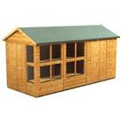Power Sheds Apex Shiplap Dip Treated Potting Shed including 6ft Side Store - 14 x 6ft